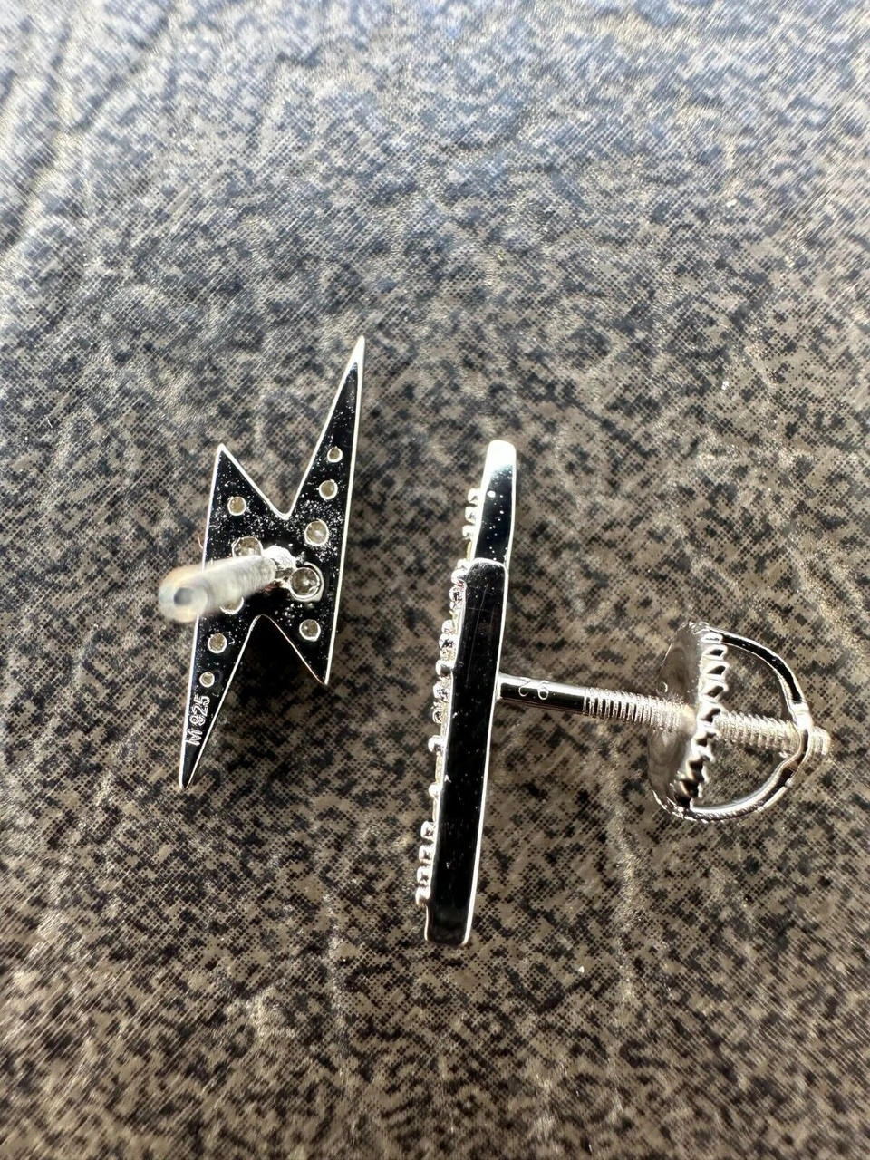 Moissanite Real 925 Silver Iced Hip Hop Lightning Bolt Earrings Passes Tester 8 Moissanite Real 925 Silver Iced Hip Hop Lightning Bolt Earrings Passes Tester - Image 6