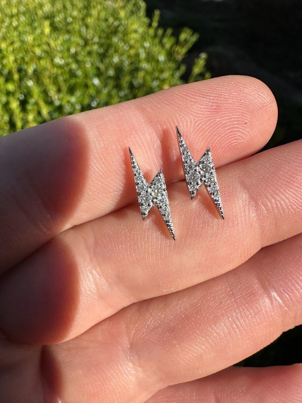 Moissanite Real 925 Silver Iced Hip Hop Lightning Bolt Earrings Passes Tester 12 Moissanite Real 925 Silver Iced Hip Hop Lightning Bolt Earrings Passes Tester - Image 10