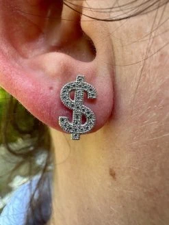 MOISSANITE Real 925 Silver Men Ladies Dollar Sign $ Money Earrings Iced Studs 26 MOISSANITE Real 925 Silver Men Ladies Dollar Sign $ Money Earrings Iced Studs -Harlem Bling Shop harlembling moissanite real 925 silver men ladies dollar sign dollar money earrings iced studs 01197.1683752387