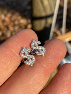 MOISSANITE Real 925 Silver Men Ladies Dollar Sign $ Money Earrings Iced Studs 35 MOISSANITE Real 925 Silver Men Ladies Dollar Sign $ Money Earrings Iced Studs -Harlem Bling Shop harlembling moissanite real 925 silver men ladies dollar sign dollar money earrings iced studs 05564.1683752090