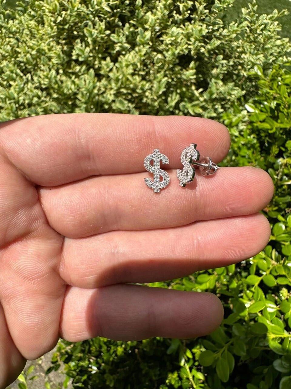 MOISSANITE Real 925 Silver Men Ladies Dollar Sign $ Money Earrings Iced Studs 21 MOISSANITE Real 925 Silver Men Ladies Dollar Sign $ Money Earrings Iced Studs - Image 19