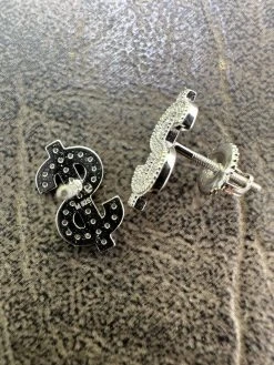 MOISSANITE Real 925 Silver Men Ladies Dollar Sign $ Money Earrings Iced Studs 37 MOISSANITE Real 925 Silver Men Ladies Dollar Sign $ Money Earrings Iced Studs -Harlem Bling Shop harlembling moissanite real 925 silver men ladies dollar sign dollar money earrings iced studs 73005.1683752317