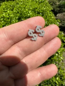 MOISSANITE Real 925 Silver Men Ladies Dollar Sign $ Money Earrings Iced Studs 24 MOISSANITE Real 925 Silver Men Ladies Dollar Sign $ Money Earrings Iced Studs -Harlem Bling Shop harlembling moissanite real 925 silver men ladies dollar sign dollar money earrings iced studs 86693.1683752056