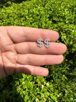 MOISSANITE Real 925 Silver Men Ladies Dollar Sign $ Money Earrings Iced Studs 29 MOISSANITE Real 925 Silver Men Ladies Dollar Sign $ Money Earrings Iced Studs -Harlem Bling Shop harlembling moissanite real 925 silver men ladies dollar sign dollar money earrings iced studs 94188.1683752001