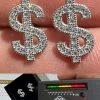 MOISSANITE Real 925 Silver Men Ladies Dollar Sign $ Money Earrings Iced Studs 2 MOISSANITE Real 925 Silver Men Ladies Dollar Sign $ Money Earrings Iced Studs -Harlem Bling Shop harlembling moissanite real 925 silver men ladies dollar sign dollar money earrings iced studs 99219.1683752009