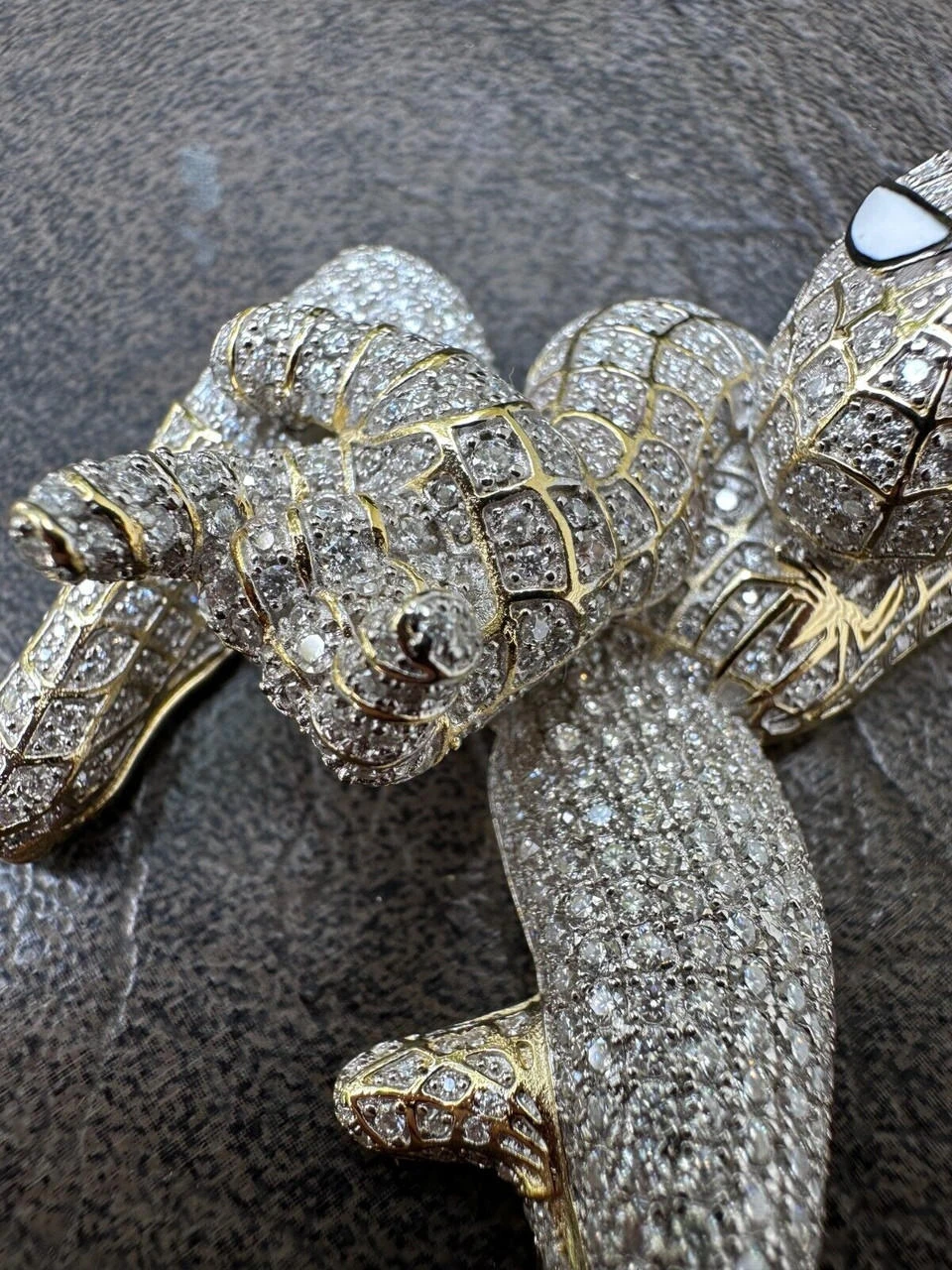 MOISSANITE Real 925 Silver/14k Gold Plated LARGE Iced Spiderman Pendant Necklace 14 MOISSANITE Real 925 Silver/14k Gold Plated LARGE Iced Spiderman Pendant Necklace - Image 12