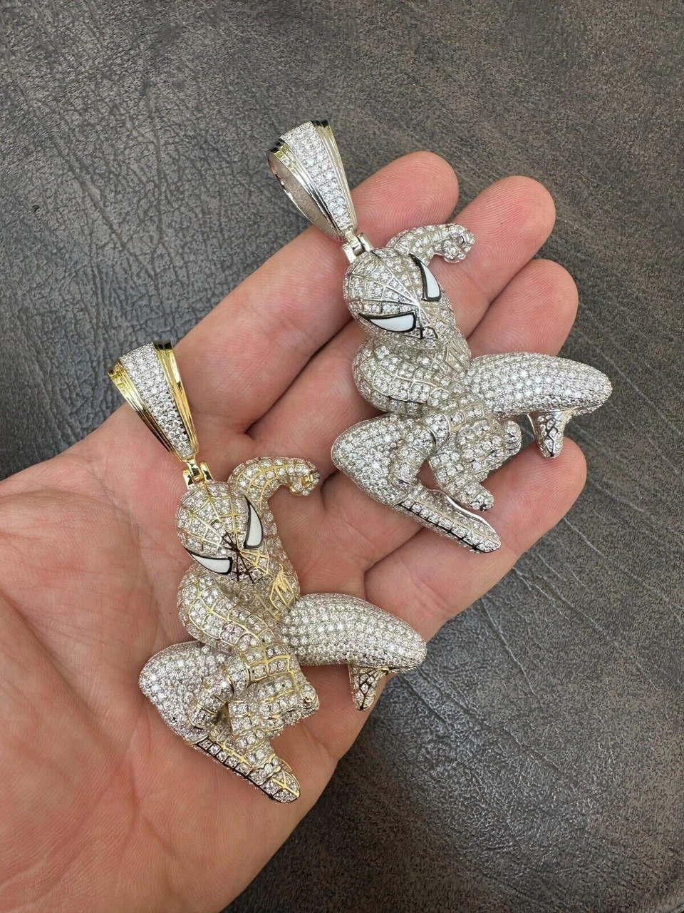 MOISSANITE Real 925 Silver/14k Gold Plated LARGE Iced Spiderman Pendant Necklace 21 MOISSANITE Real 925 Silver/14k Gold Plated LARGE Iced Spiderman Pendant Necklace - Image 19