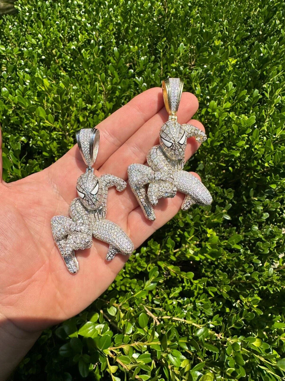 MOISSANITE Real 925 Silver/14k Gold Plated LARGE Iced Spiderman Pendant Necklace 16 MOISSANITE Real 925 Silver/14k Gold Plated LARGE Iced Spiderman Pendant Necklace - Image 14