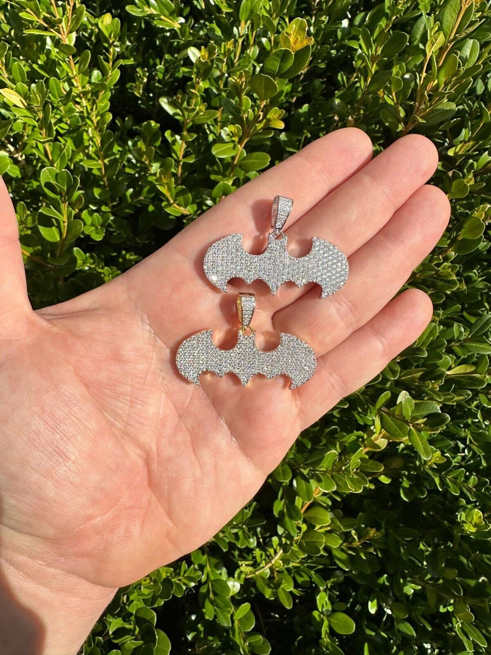 MOISSANITE Real 925 Silver/Gold Plated Iced Batman Superhero Pendant Necklace 12 MOISSANITE Real 925 Silver/Gold Plated Iced Batman Superhero Pendant Necklace - Image 10