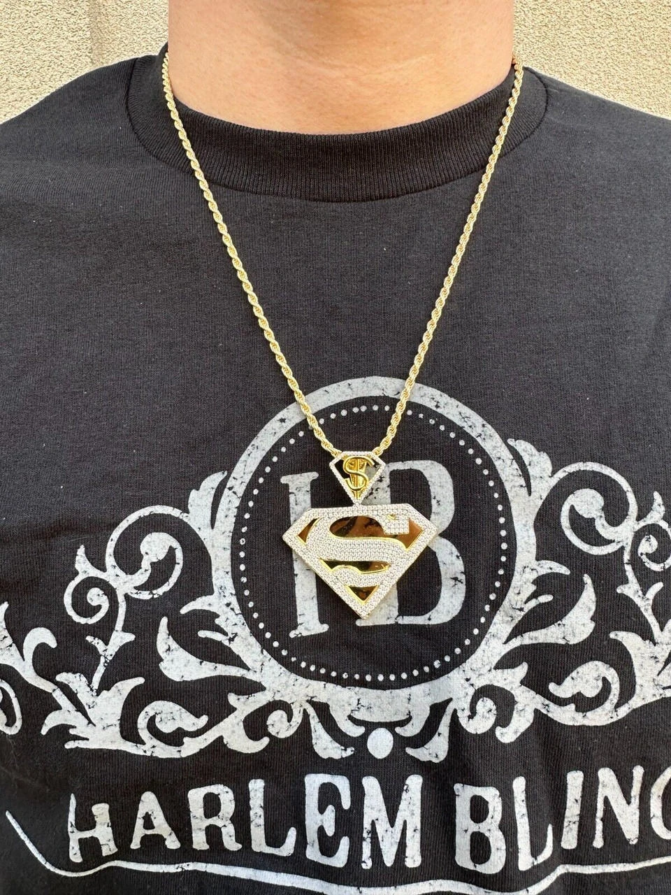 MOISSANITE Real 925 Silver/Gold Plated Iced SUPERMAN Superhero Pendant Necklace 14 MOISSANITE Real 925 Silver/Gold Plated Iced SUPERMAN Superhero Pendant Necklace - Image 12