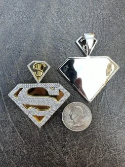MOISSANITE Real 925 Silver/Gold Plated Iced SUPERMAN Superhero Pendant Necklace 26 MOISSANITE Real 925 Silver/Gold Plated Iced SUPERMAN Superhero Pendant Necklace -Harlem Bling Shop harlembling moissanite real 925 silvergold plated iced superman superhero pendant necklace 35144.1678301710