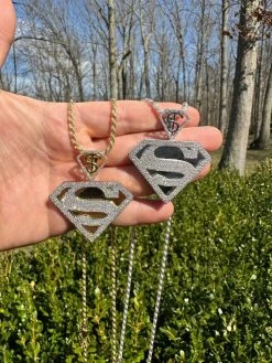 MOISSANITE Real 925 Silver/Gold Plated Iced SUPERMAN Superhero Pendant Necklace 38 MOISSANITE Real 925 Silver/Gold Plated Iced SUPERMAN Superhero Pendant Necklace -Harlem Bling Shop harlembling moissanite real 925 silvergold plated iced superman superhero pendant necklace 40432.1678301698