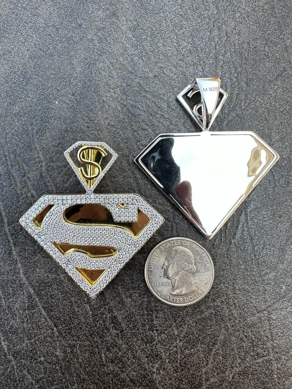 MOISSANITE Real 925 Silver/Gold Plated Iced SUPERMAN Superhero Pendant Necklace 22 MOISSANITE Real 925 Silver/Gold Plated Iced SUPERMAN Superhero Pendant Necklace - Image 20