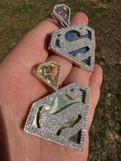 MOISSANITE Real 925 Silver/Gold Plated Iced SUPERMAN Superhero Pendant Necklace 28 MOISSANITE Real 925 Silver/Gold Plated Iced SUPERMAN Superhero Pendant Necklace -Harlem Bling Shop harlembling moissanite real 925 silvergold plated iced superman superhero pendant necklace 68413.1678301949