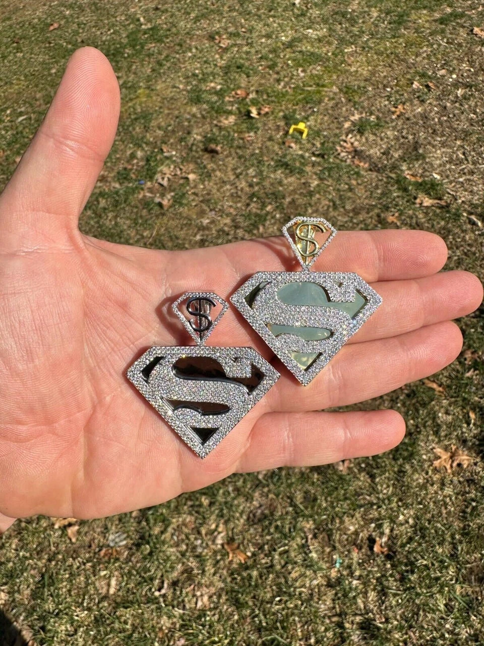 MOISSANITE Real 925 Silver/Gold Plated Iced SUPERMAN Superhero Pendant Necklace 11 MOISSANITE Real 925 Silver/Gold Plated Iced SUPERMAN Superhero Pendant Necklace - Image 9
