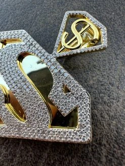 MOISSANITE Real 925 Silver/Gold Plated Iced SUPERMAN Superhero Pendant Necklace 25 MOISSANITE Real 925 Silver/Gold Plated Iced SUPERMAN Superhero Pendant Necklace -Harlem Bling Shop harlembling moissanite real 925 silvergold plated iced superman superhero pendant necklace 99691.1678301578