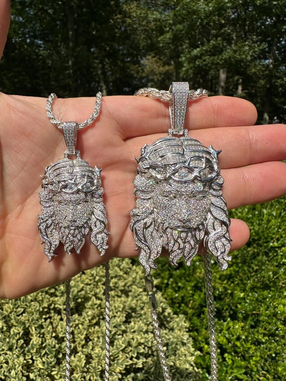 MOISSANITE Real 925 Sterling Silver Iced Out Hip Hop Jesus Piece Pendant Necklace 11 MOISSANITE Real 925 Sterling Silver Iced Out Hip Hop Jesus Piece Pendant Necklace - Image 9