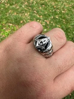 MOISSANITE Real Mens Real 925 Silver Ring Free Mason Masonic Letter G Black Onyx -Harlem Bling Shop harlembling moissanite real mens real 925 silver ring free mason masonic letter g black onyx 60839.1696645592