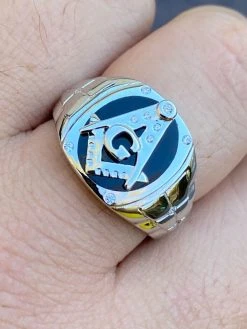 MOISSANITE Real Mens Real 925 Silver Ring Free Mason Masonic Letter G Black Onyx -Harlem Bling Shop harlembling moissanite real mens real 925 silver ring free mason masonic letter g black onyx 76975.1696645522