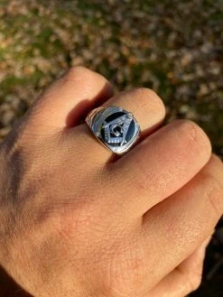 MOISSANITE Real Mens Real 925 Silver Ring Free Mason Masonic Letter G Black Onyx -Harlem Bling Shop harlembling moissanite real mens real 925 silver ring free mason masonic letter g black onyx 86507.1696645556