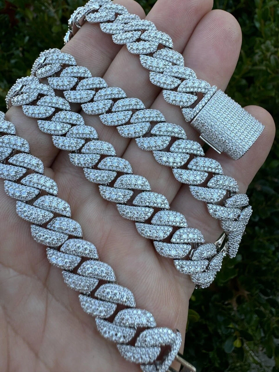 MOISSANITE Real Miami Cuban Link Chain Iced Hip Hop 925 Silver Necklace 16"-30" 19 MOISSANITE Real Miami Cuban Link Chain Iced Hip Hop 925 Silver Necklace 16"-30" - Image 17