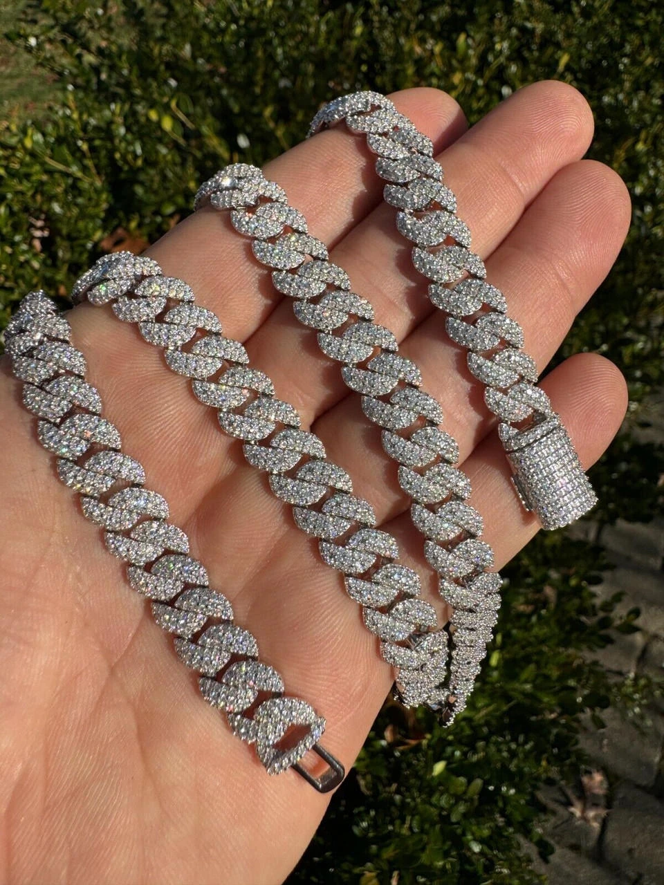MOISSANITE Real Miami Cuban Link Chain Iced Hip Hop 925 Silver Necklace 16"-30" 18 MOISSANITE Real Miami Cuban Link Chain Iced Hip Hop 925 Silver Necklace 16"-30" - Image 16