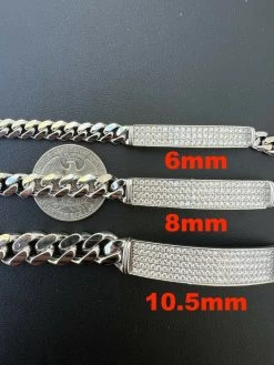 MOISSANITE Real Miami Cuban Link ID Bracelet 925 Silver Iced Pass Diamond Tester -Harlem Bling Shop harlembling moissanite real miami cuban link id bracelet 925 silver iced pass diamond tester 64220.1664363070