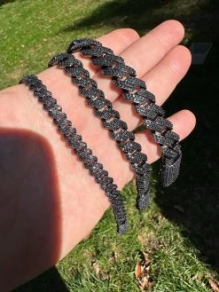 MOISSANITE Real Miami Cuban Link Prong Bracelet Black Rhodium Solid 925 Silver -Harlem Bling Shop harlembling moissanite real miami cuban link prong bracelet black rhodium solid 925 silver 52656.1697164340