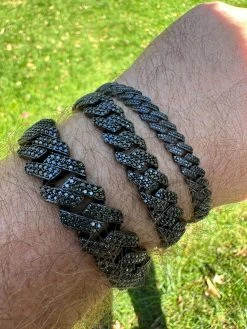 MOISSANITE Real Miami Cuban Link Prong Bracelet Black Rhodium Solid 925 Silver -Harlem Bling Shop harlembling moissanite real miami cuban link prong bracelet black rhodium solid 925 silver 57788.1697164412