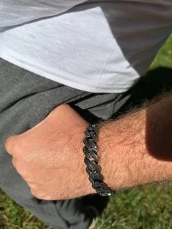 MOISSANITE Real Miami Cuban Link Prong Bracelet Black Rhodium Solid 925 Silver -Harlem Bling Shop harlembling moissanite real miami cuban link prong bracelet black rhodium solid 925 silver 61035.1697164433