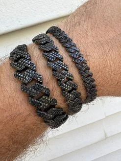 MOISSANITE Real Miami Cuban Link Prong Bracelet Black Rhodium Solid 925 Silver -Harlem Bling Shop harlembling moissanite real miami cuban link prong bracelet black rhodium solid 925 silver 97780.1697164383