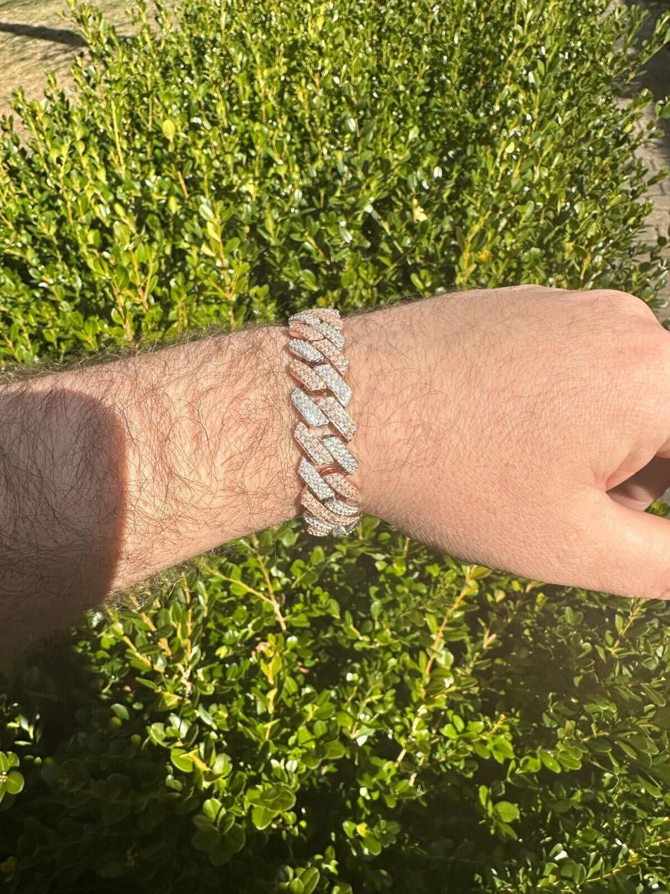 MOISSANITE Real Miami Cuban Link Prong Bracelet Iced 14k Rose Gold & 925 Silver 21 MOISSANITE Real Miami Cuban Link Prong Bracelet Iced 14k Rose Gold & 925 Silver - Image 19