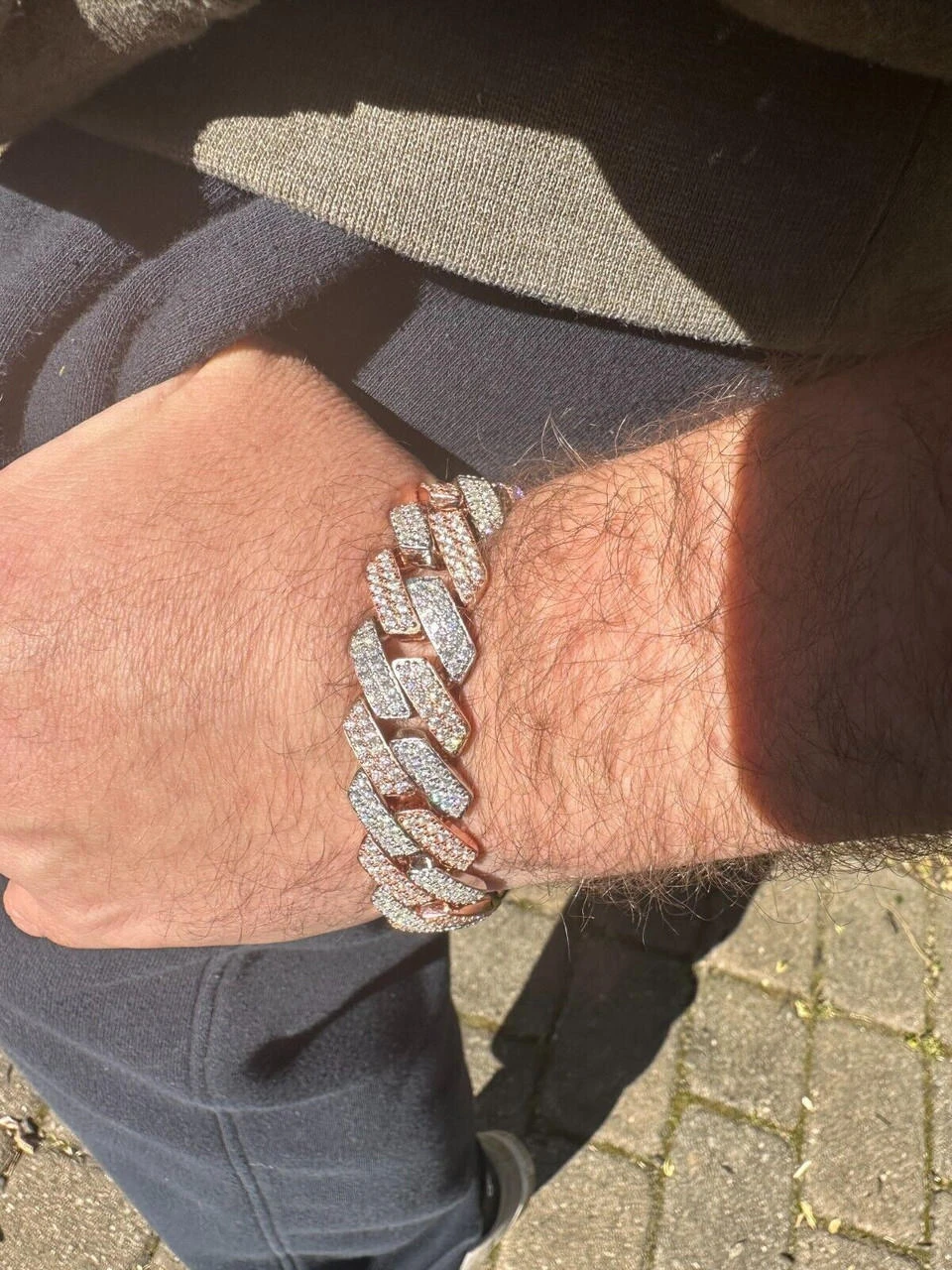 MOISSANITE Real Miami Cuban Link Prong Bracelet Iced 14k Rose Gold & 925 Silver 22 MOISSANITE Real Miami Cuban Link Prong Bracelet Iced 14k Rose Gold & 925 Silver - Image 20