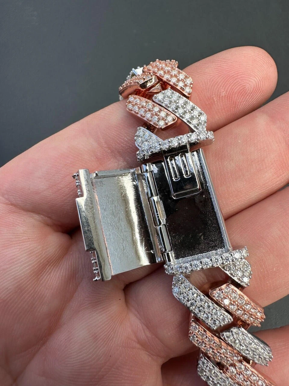 MOISSANITE Real Miami Cuban Link Prong Bracelet Iced 14k Rose Gold & 925 Silver 14 MOISSANITE Real Miami Cuban Link Prong Bracelet Iced 14k Rose Gold & 925 Silver - Image 12