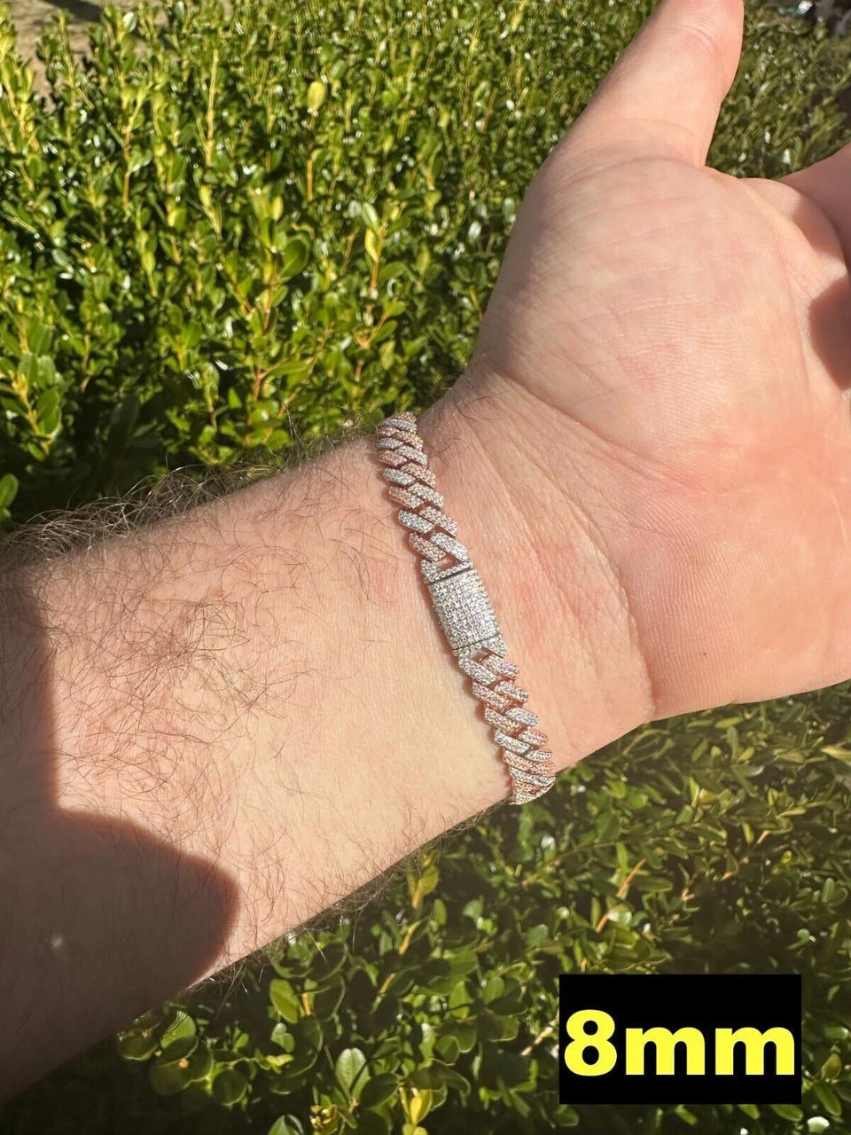 MOISSANITE Real Miami Cuban Link Prong Bracelet Iced 14k Rose Gold & 925 Silver 15 MOISSANITE Real Miami Cuban Link Prong Bracelet Iced 14k Rose Gold & 925 Silver - Image 13