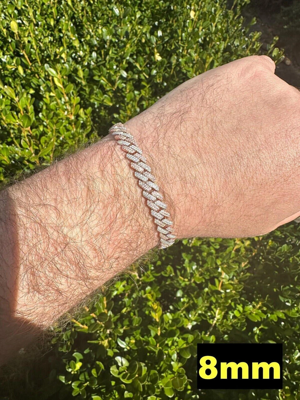 MOISSANITE Real Miami Cuban Link Prong Bracelet Iced 14k Rose Gold & 925 Silver 9 MOISSANITE Real Miami Cuban Link Prong Bracelet Iced 14k Rose Gold & 925 Silver - Image 7