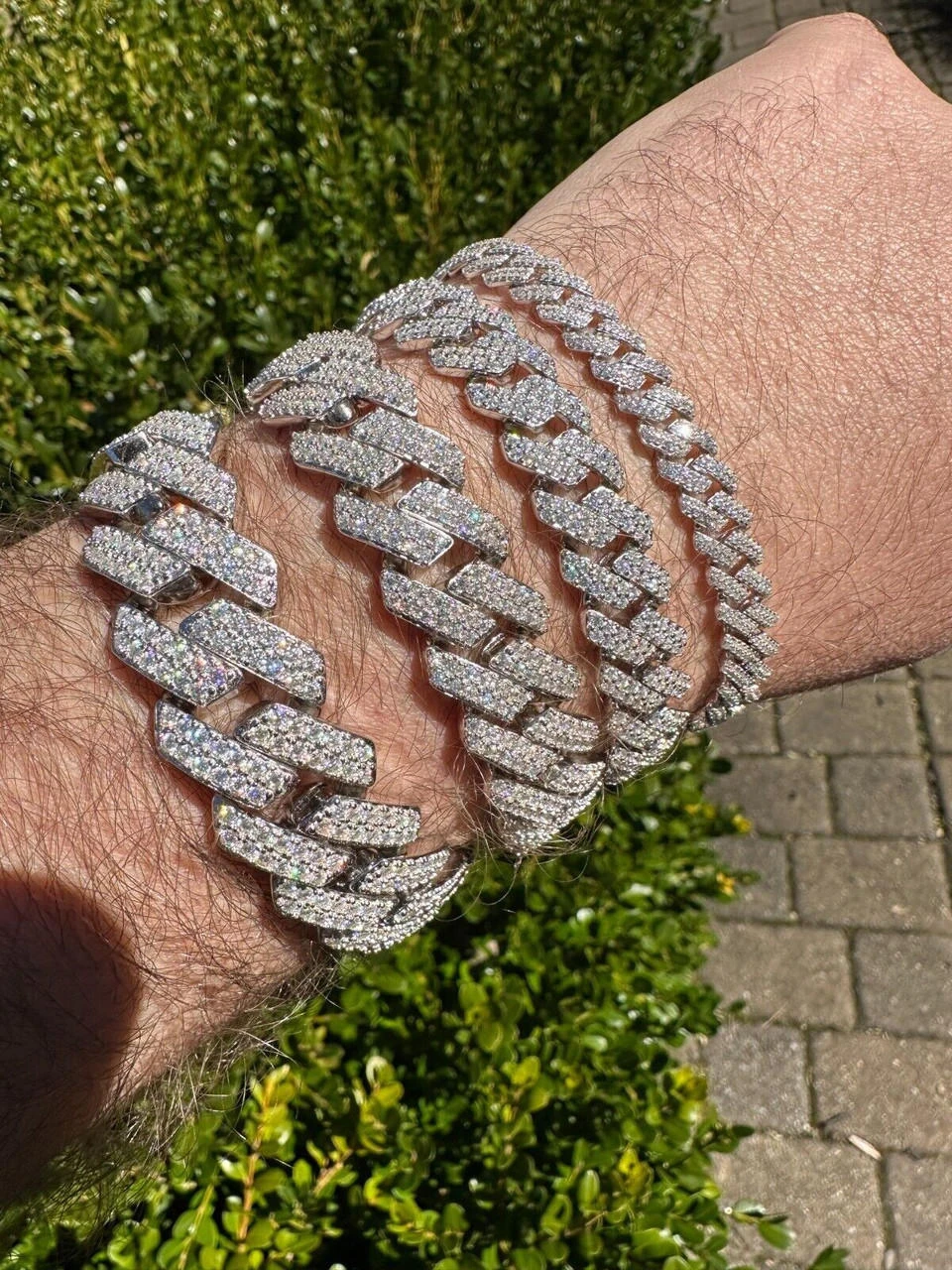 MOISSANITE Real Miami Cuban Link Prong Bracelet Iced Solid 925 Sterling Silver 22 MOISSANITE Real Miami Cuban Link Prong Bracelet Iced Solid 925 Sterling Silver - Image 20