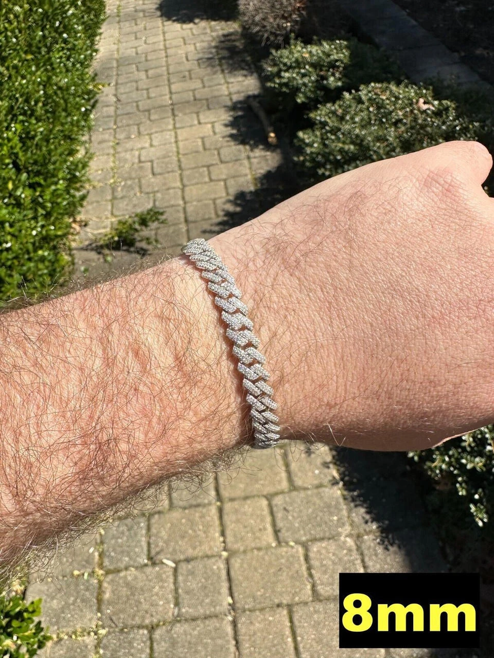 MOISSANITE Real Miami Cuban Link Prong Bracelet Iced Solid 925 Sterling Silver 12 MOISSANITE Real Miami Cuban Link Prong Bracelet Iced Solid 925 Sterling Silver - Image 10