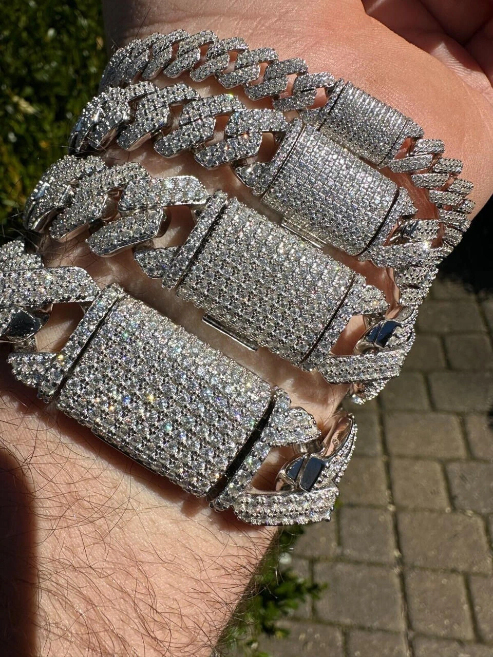 MOISSANITE Real Miami Cuban Link Prong Bracelet Iced Solid 925 Sterling Silver 21 MOISSANITE Real Miami Cuban Link Prong Bracelet Iced Solid 925 Sterling Silver - Image 19