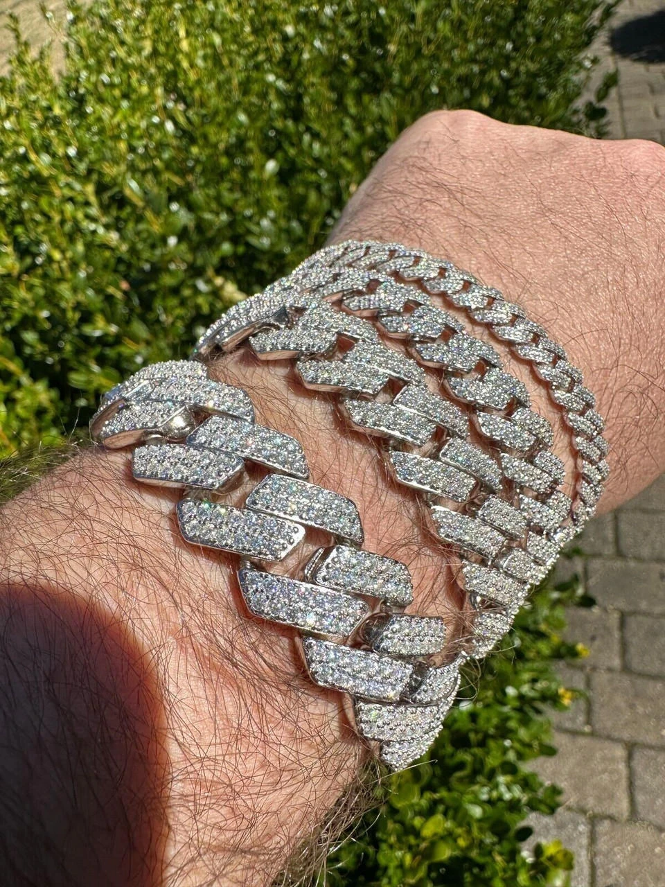 MOISSANITE Real Miami Cuban Link Prong Bracelet Iced Solid 925 Sterling Silver 8 MOISSANITE Real Miami Cuban Link Prong Bracelet Iced Solid 925 Sterling Silver - Image 6