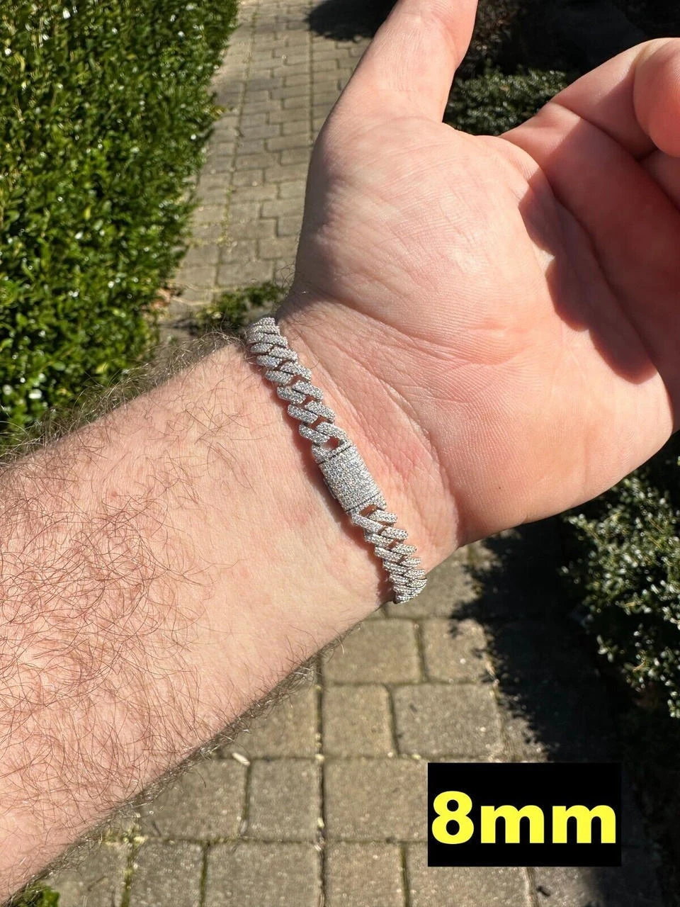 MOISSANITE Real Miami Cuban Link Prong Bracelet Iced Solid 925 Sterling Silver 11 MOISSANITE Real Miami Cuban Link Prong Bracelet Iced Solid 925 Sterling Silver - Image 9