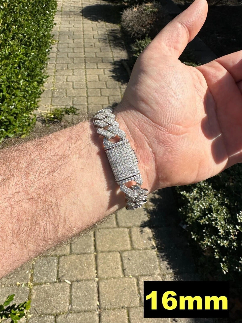 MOISSANITE Real Miami Cuban Link Prong Bracelet Iced Solid 925 Sterling Silver 7 MOISSANITE Real Miami Cuban Link Prong Bracelet Iced Solid 925 Sterling Silver - Image 5