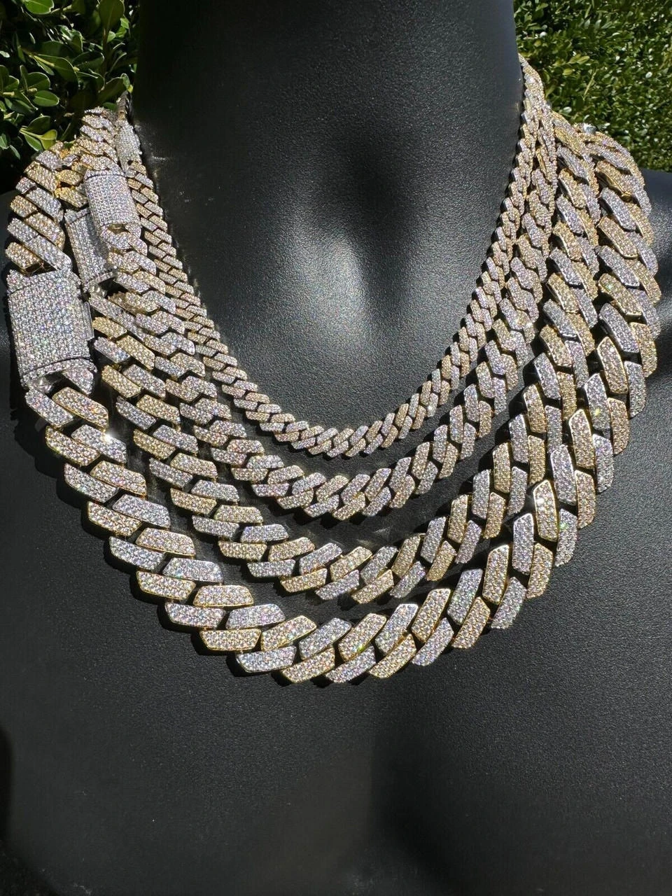 MOISSANITE Real Miami Cuban Link Prong Chain Iced Gold & 925 Silver Necklace 9 MOISSANITE Real Miami Cuban Link Prong Chain Iced Gold & 925 Silver Necklace - Image 7