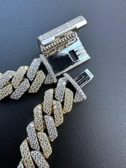 MOISSANITE Real Miami Cuban Link Prong Chain Iced Gold & 925 Silver Necklace 38 MOISSANITE Real Miami Cuban Link Prong Chain Iced Gold & 925 Silver Necklace -Harlem Bling Shop harlembling moissanite real miami cuban link prong chain iced gold and 925 silver necklace 33462.1678474706