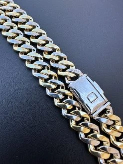 MOISSANITE Real Miami Cuban Link Prong Chain Iced Gold & 925 Silver Necklace 39 MOISSANITE Real Miami Cuban Link Prong Chain Iced Gold & 925 Silver Necklace -Harlem Bling Shop harlembling moissanite real miami cuban link prong chain iced gold and 925 silver necklace 88276.1678474804