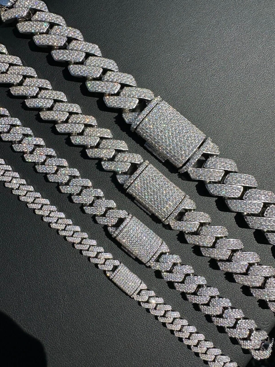 MOISSANITE Real Miami Cuban Link Prong Chain Iced Hip Hop 925 Silver Necklace 13 MOISSANITE Real Miami Cuban Link Prong Chain Iced Hip Hop 925 Silver Necklace - Image 11