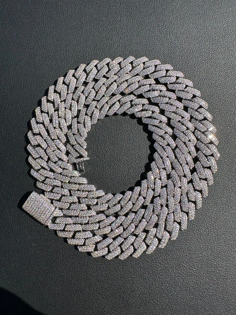 MOISSANITE Real Miami Cuban Link Prong Chain Iced Hip Hop 925 Silver Necklace 22 MOISSANITE Real Miami Cuban Link Prong Chain Iced Hip Hop 925 Silver Necklace - Image 20