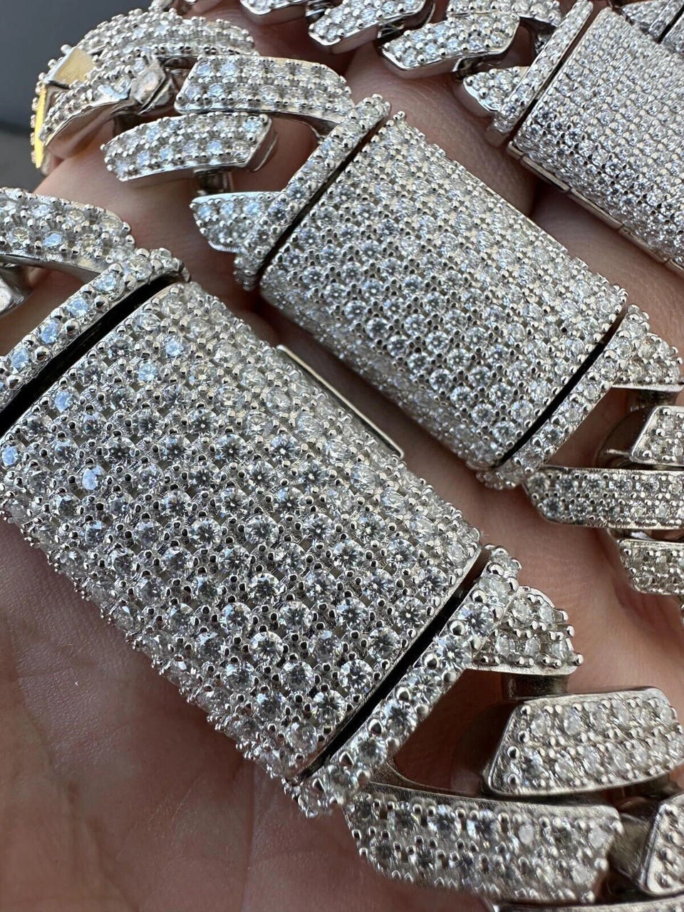 MOISSANITE Real Miami Cuban Link Prong Chain Iced Hip Hop 925 Silver Necklace 16 MOISSANITE Real Miami Cuban Link Prong Chain Iced Hip Hop 925 Silver Necklace - Image 14