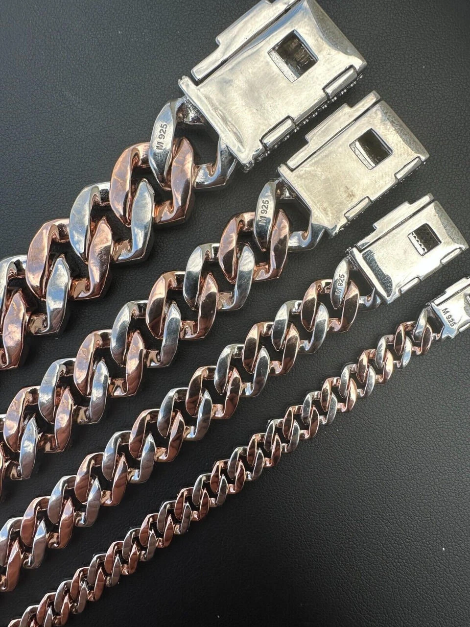 MOISSANITE Real Miami Cuban Link Prong Chain Iced Rose Gold 925 Silver Necklace 22 MOISSANITE Real Miami Cuban Link Prong Chain Iced Rose Gold 925 Silver Necklace - Image 20