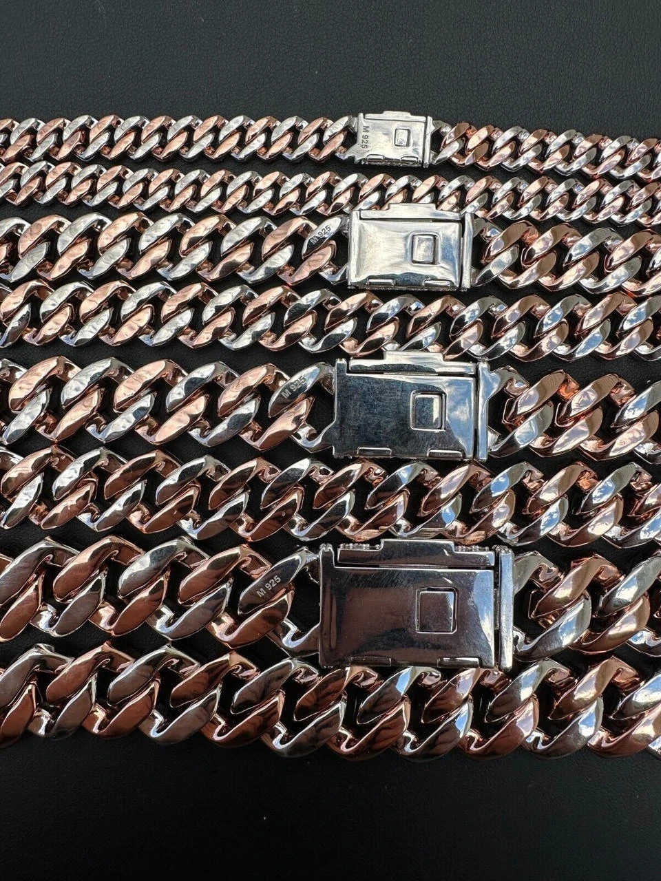 MOISSANITE Real Miami Cuban Link Prong Chain Iced Rose Gold 925 Silver Necklace 13 MOISSANITE Real Miami Cuban Link Prong Chain Iced Rose Gold 925 Silver Necklace - Image 11